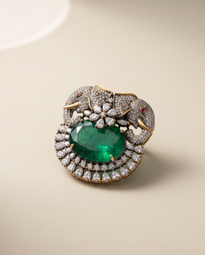 Emerald Gajraj Brooch