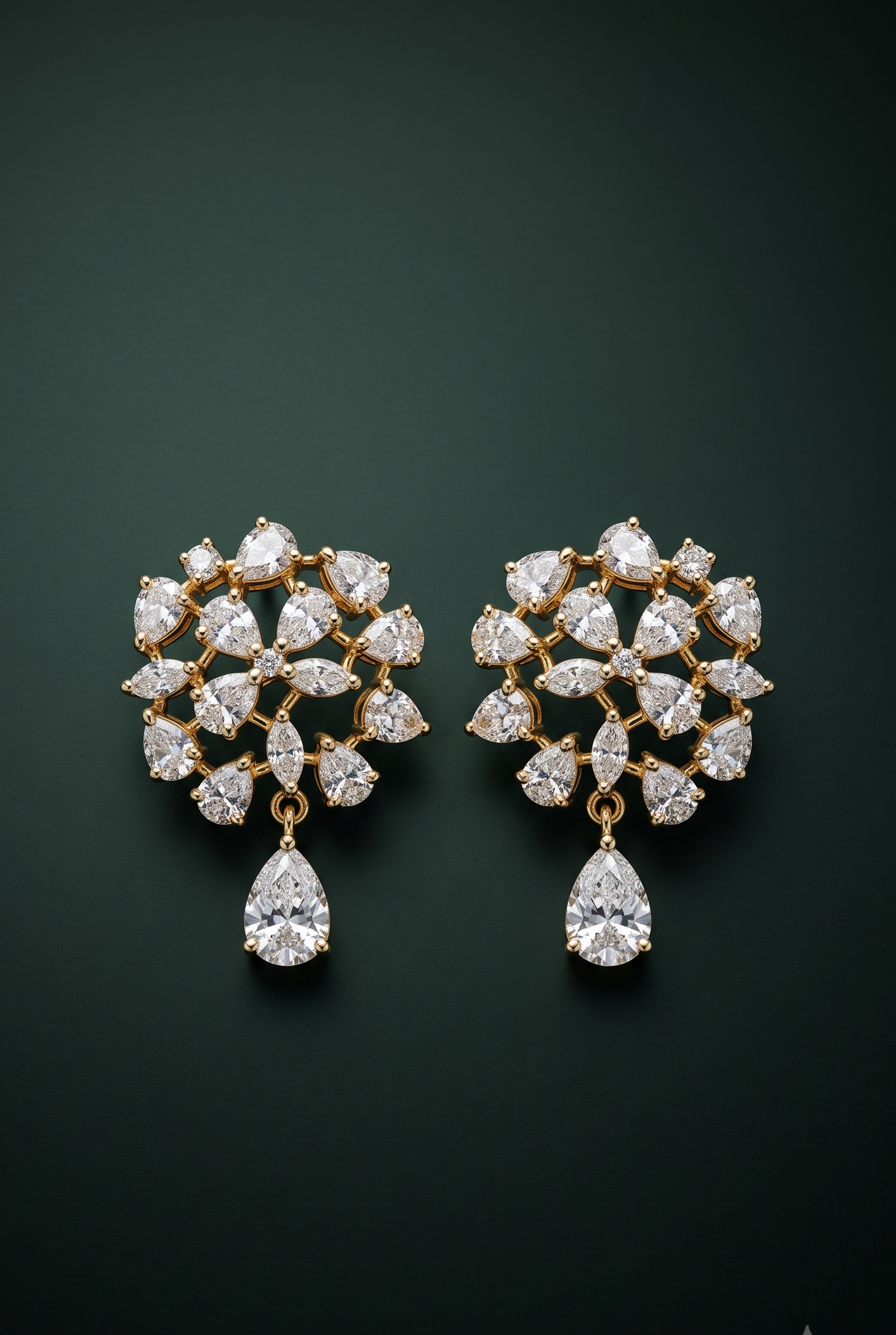 Pure Silver Cluster Drop Studs