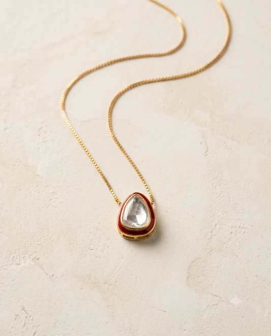 Pure Silver Polki Pendant