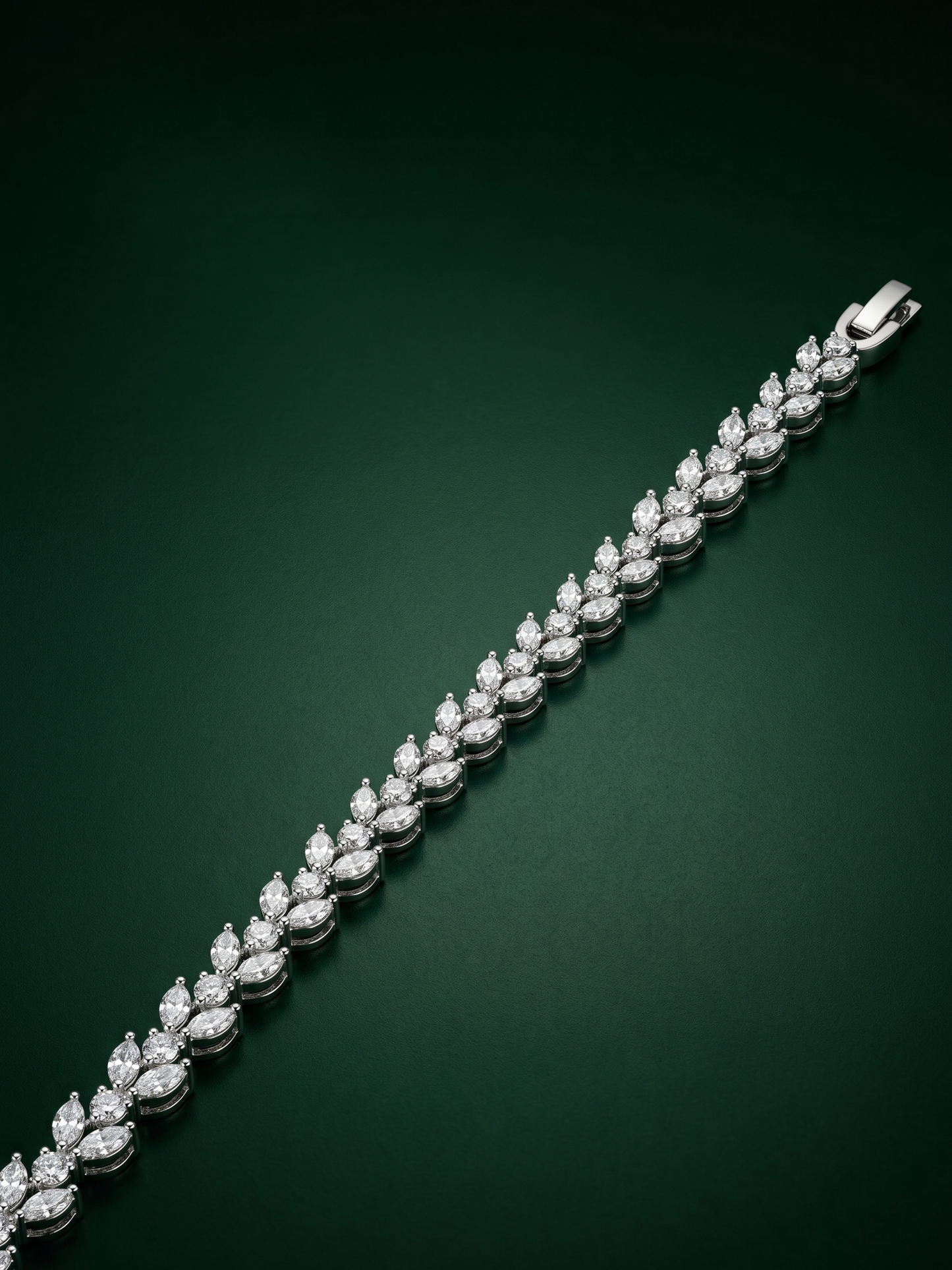 Pure Silver Dual Marquise Bracelet