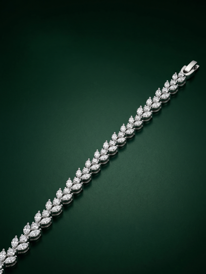Pure Silver Dual Marquise Bracelet