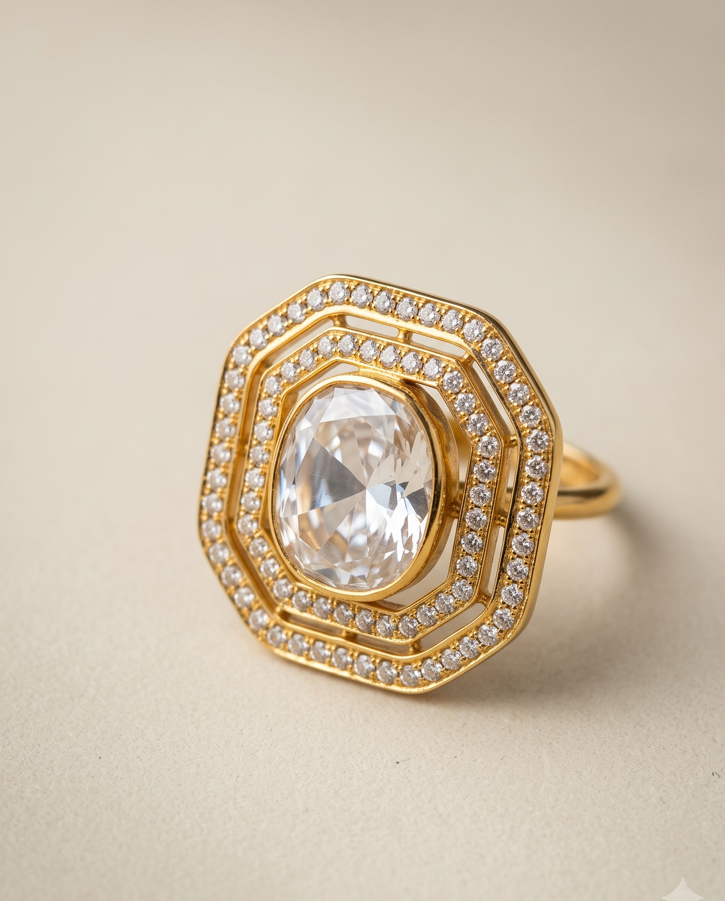 Polki Halo Ring