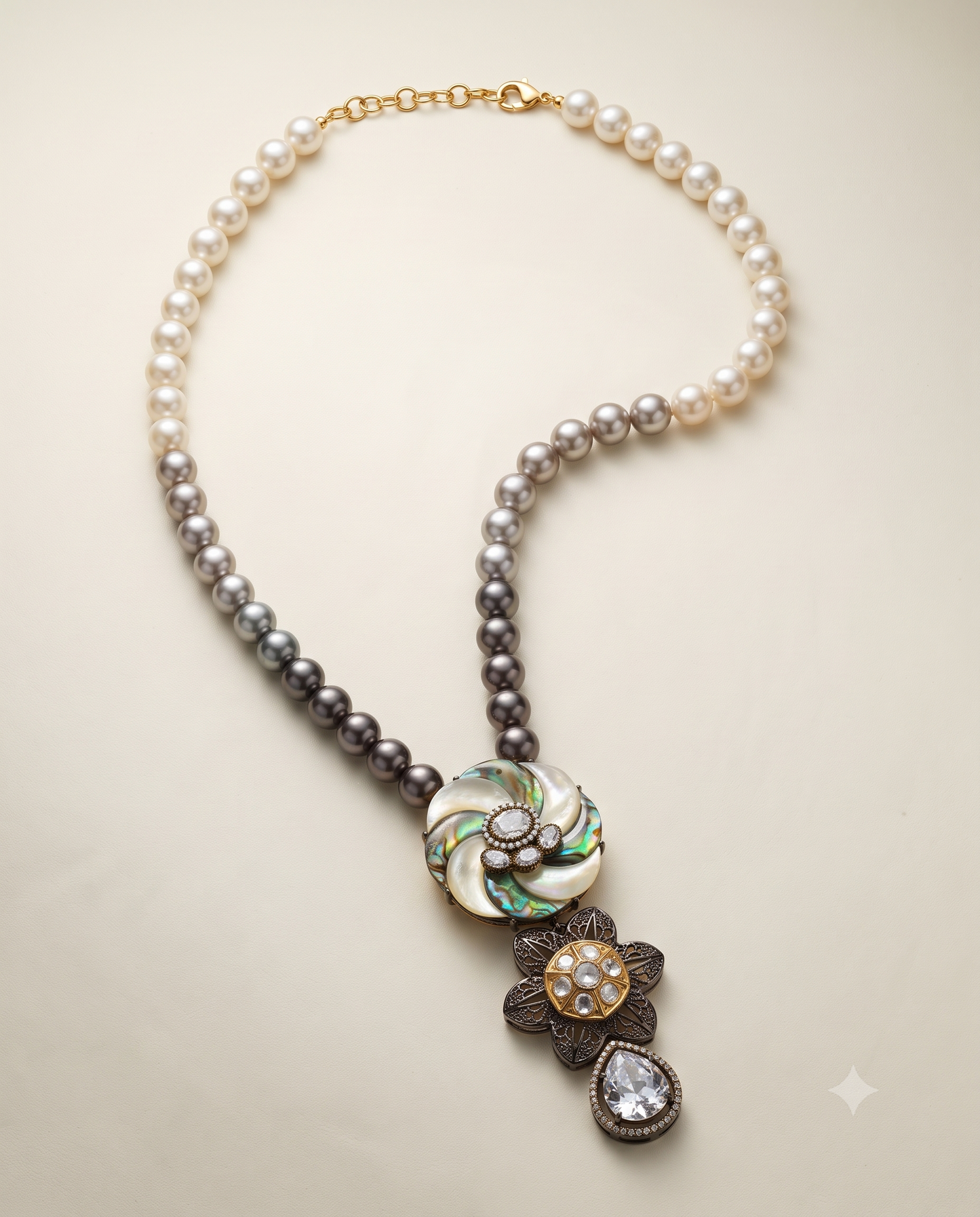 Chic Pearl Floral Necklace