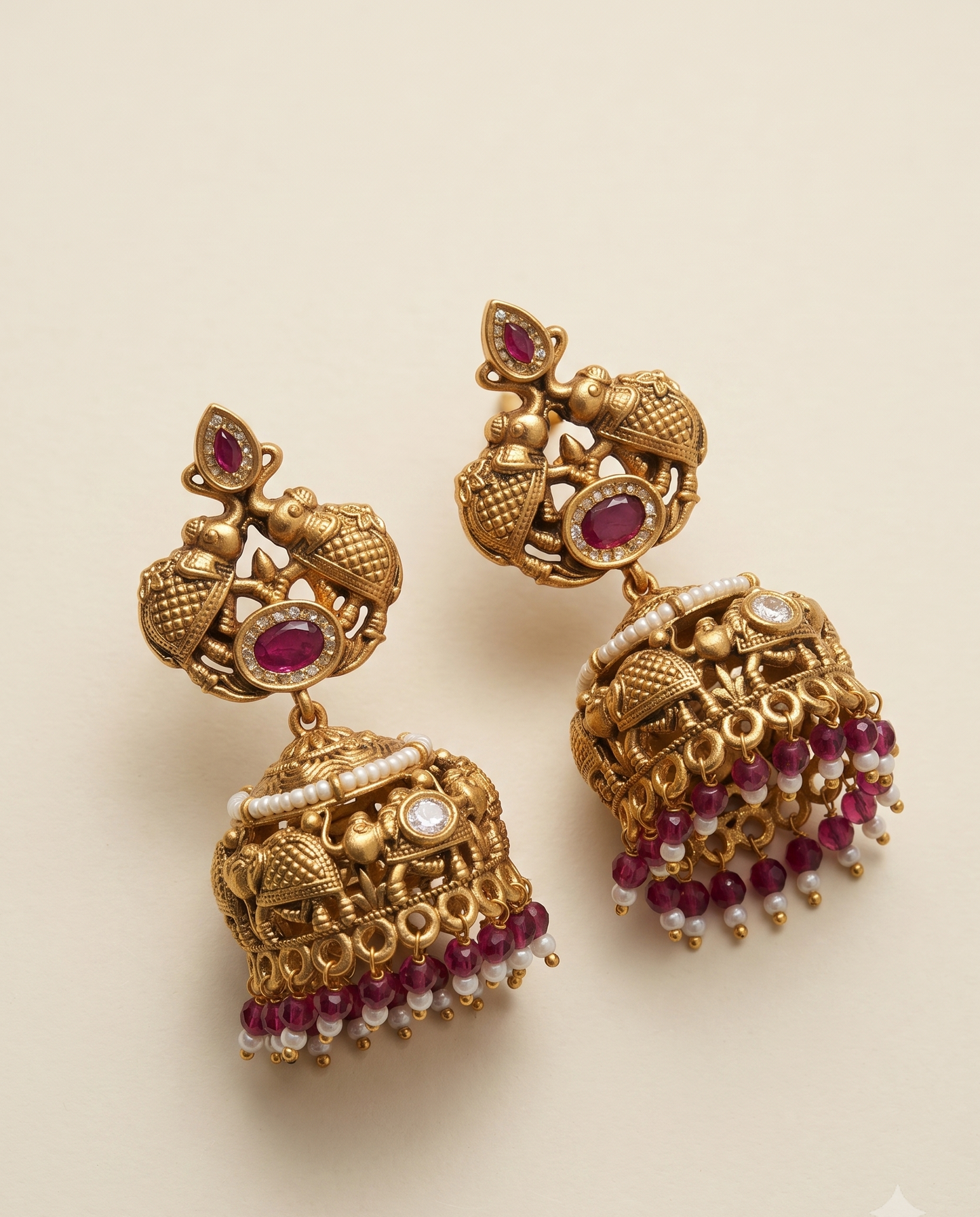 Royal Gaj Temple Jhumkas