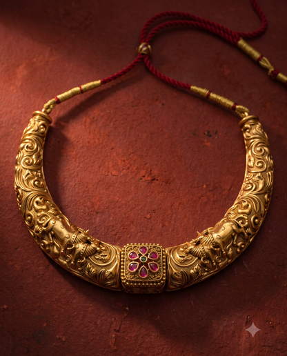 Golden Nandi Choker Set