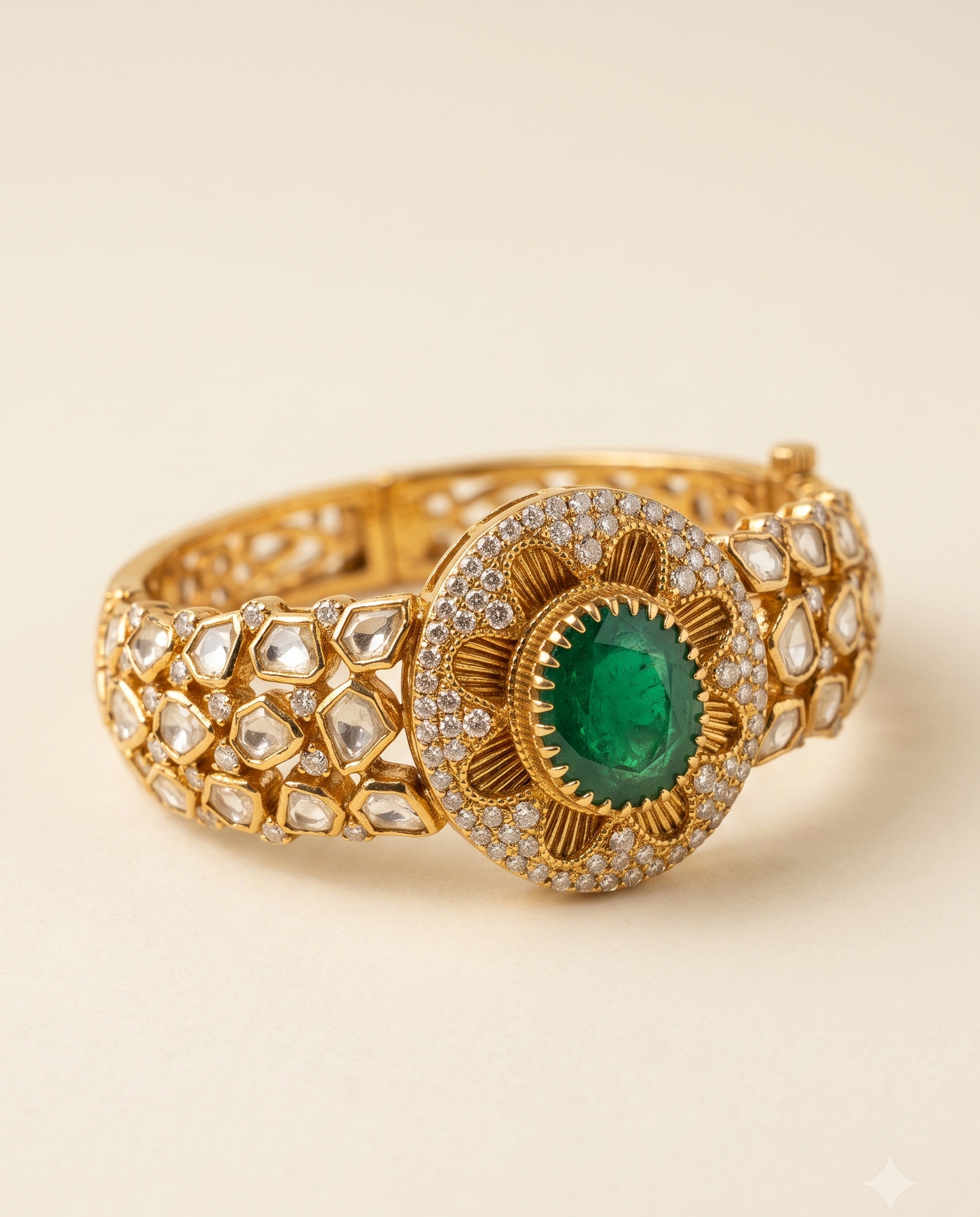 Elara Emerald Polki Bracelet