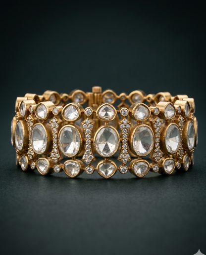 Golden Blush Polki Bracelet