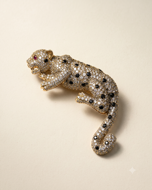 Golden Panther Brooch