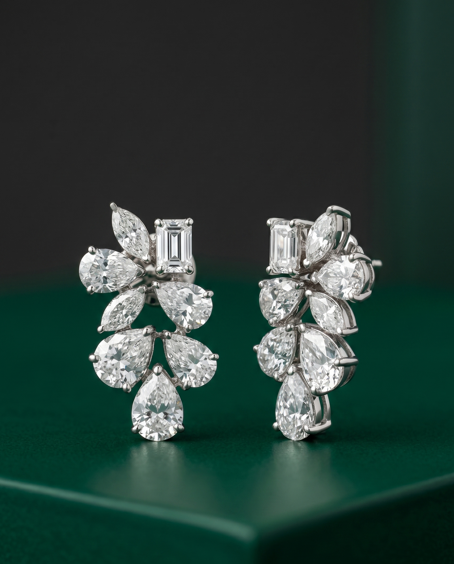 Pure Silver Petal Cascade Drops