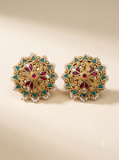 Shahi Kundan Studs
