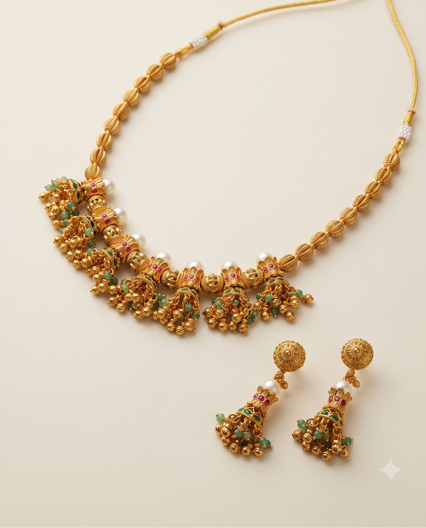 Golden Rajmahal Necklace Set