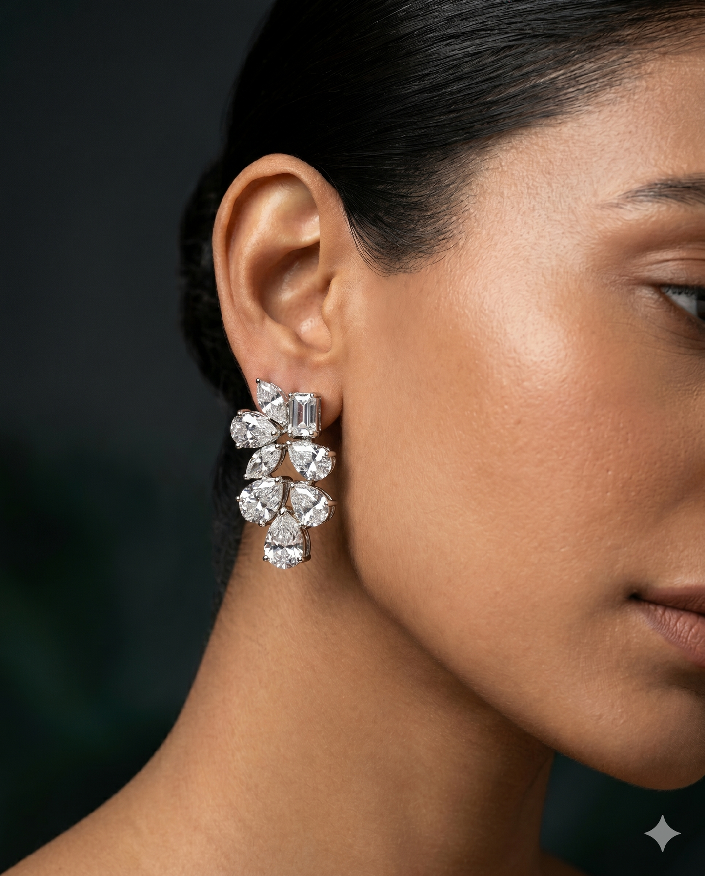 Pure Silver Petal Cascade Drops