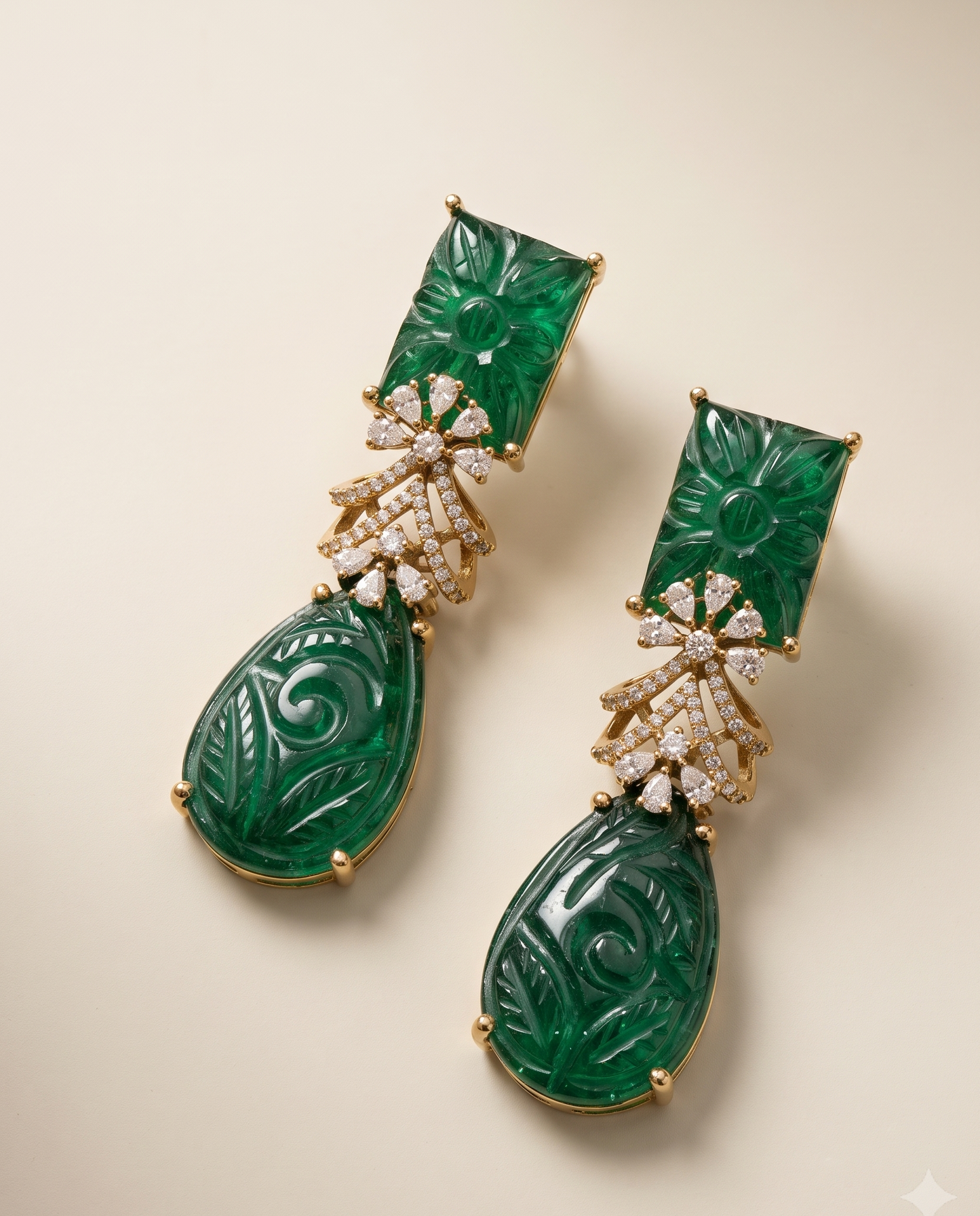 Dual Emerald Earrings