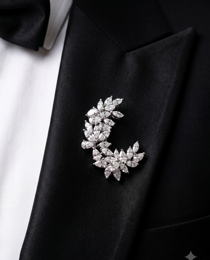 Pure Silver Crest Brooch