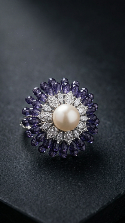 Violet Plume Ring