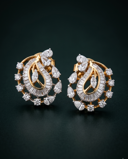Pure Silver Paisley Studs
