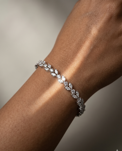 Pure Silver Dual Marquise Bracelet