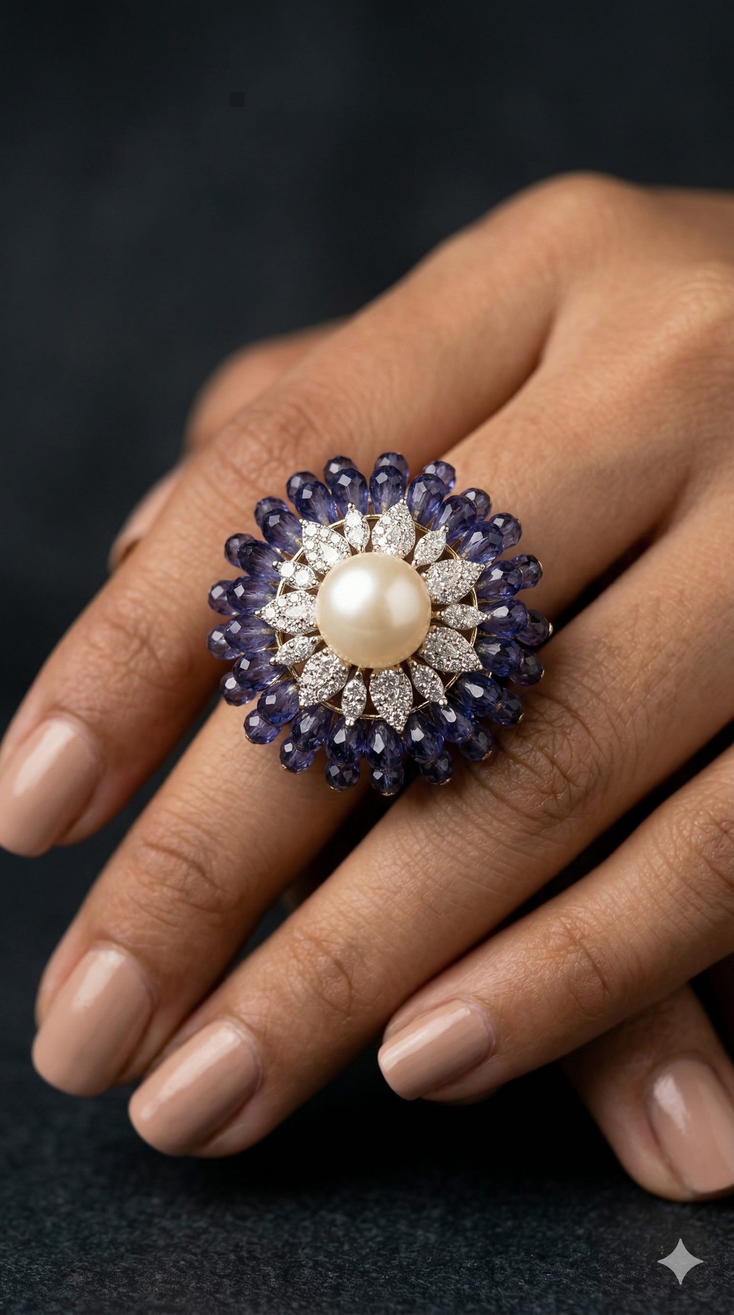 Violet Plume Ring