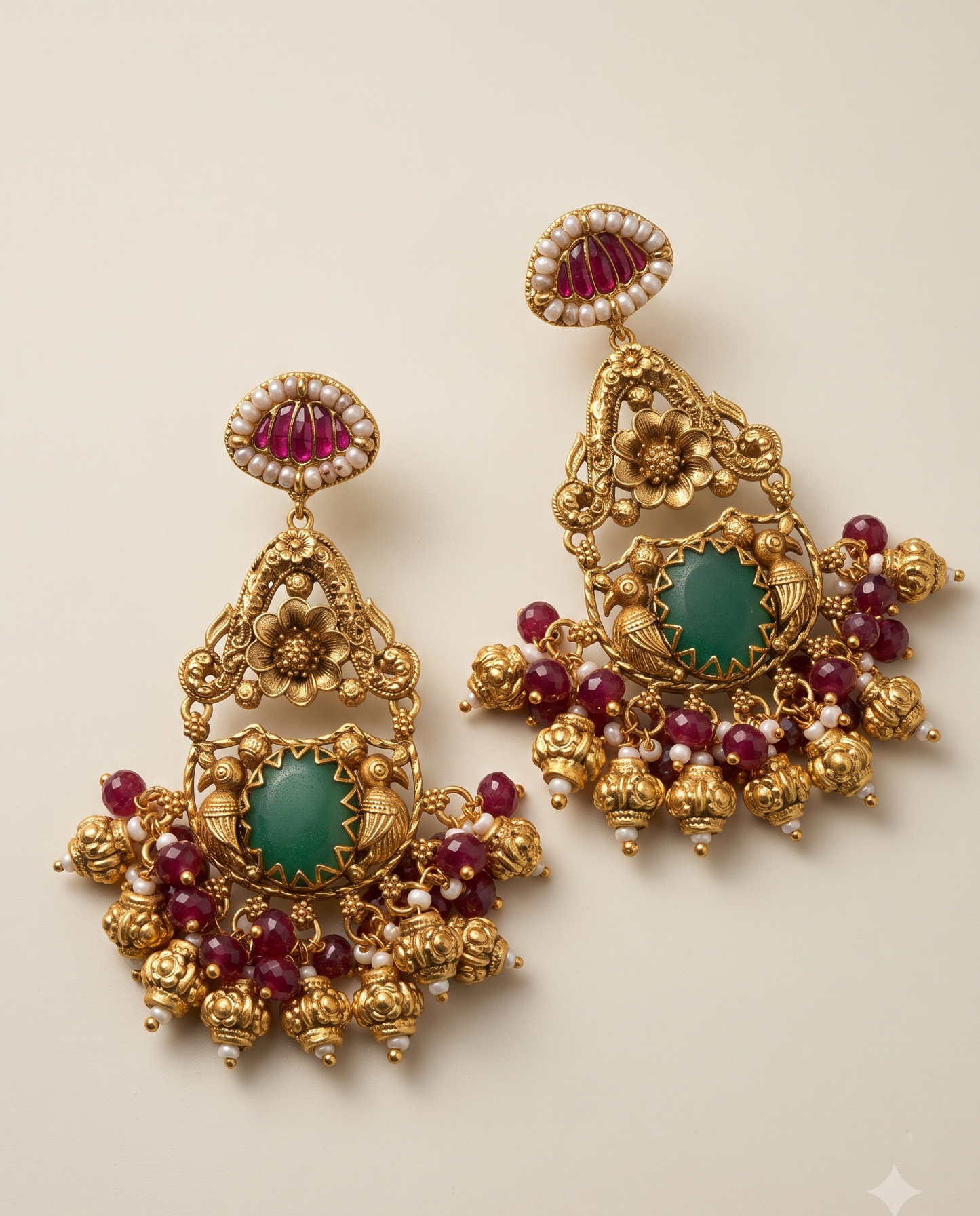 Mayur Temple Jhumkas