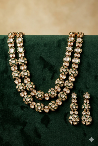 Dual Meenakari Necklace Set