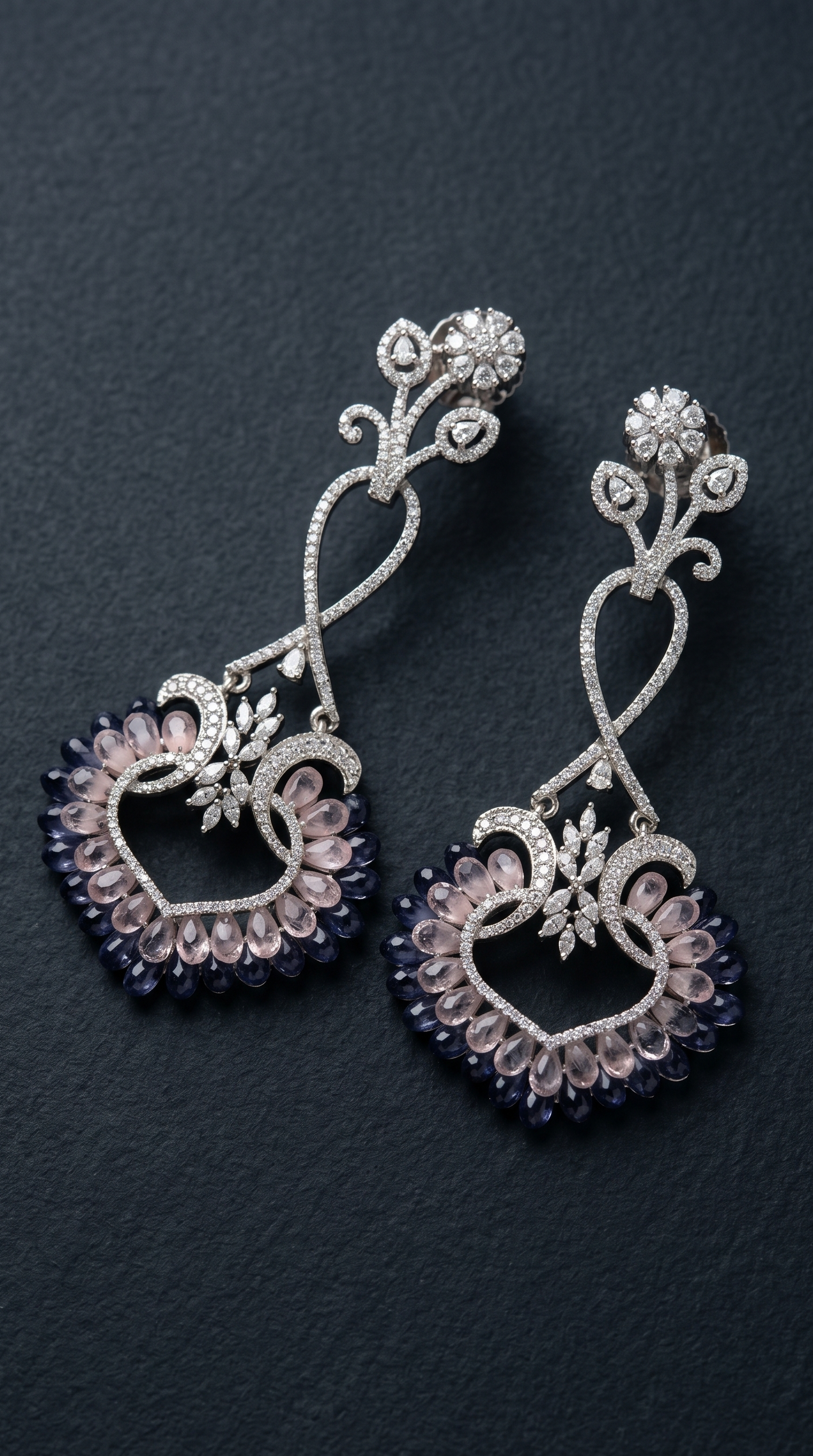 Dual Tone Chandelier Earrings