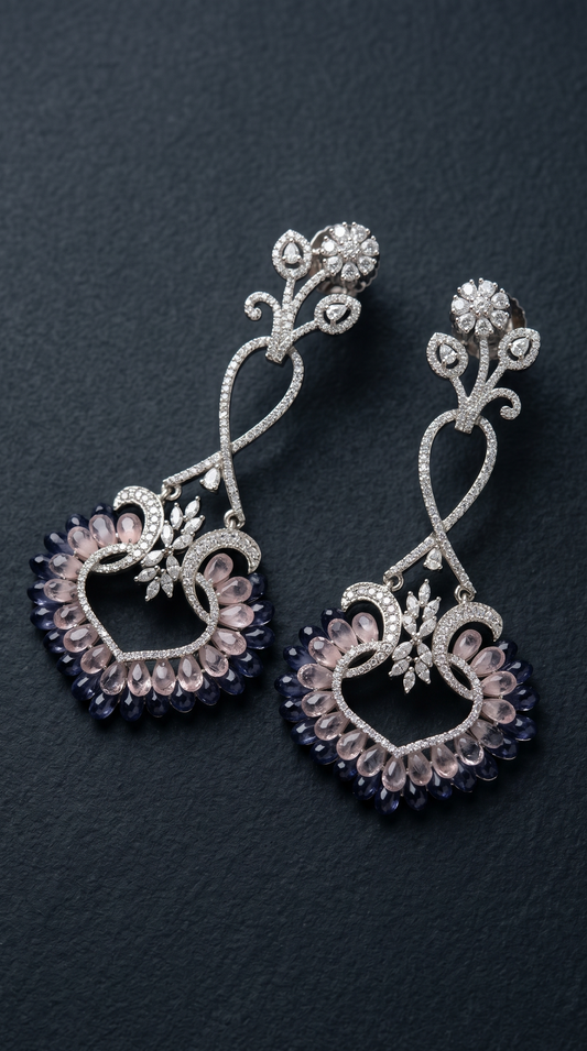 Dual Tone Chandelier Earrings