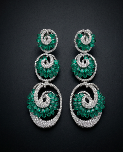 Emerald Whirl Earrings