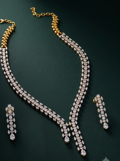 Pure Silver Dual Elegance Necklace Set