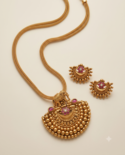 Gajraj Long Necklace Set