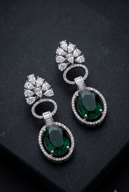 Emerald Lock Earrings