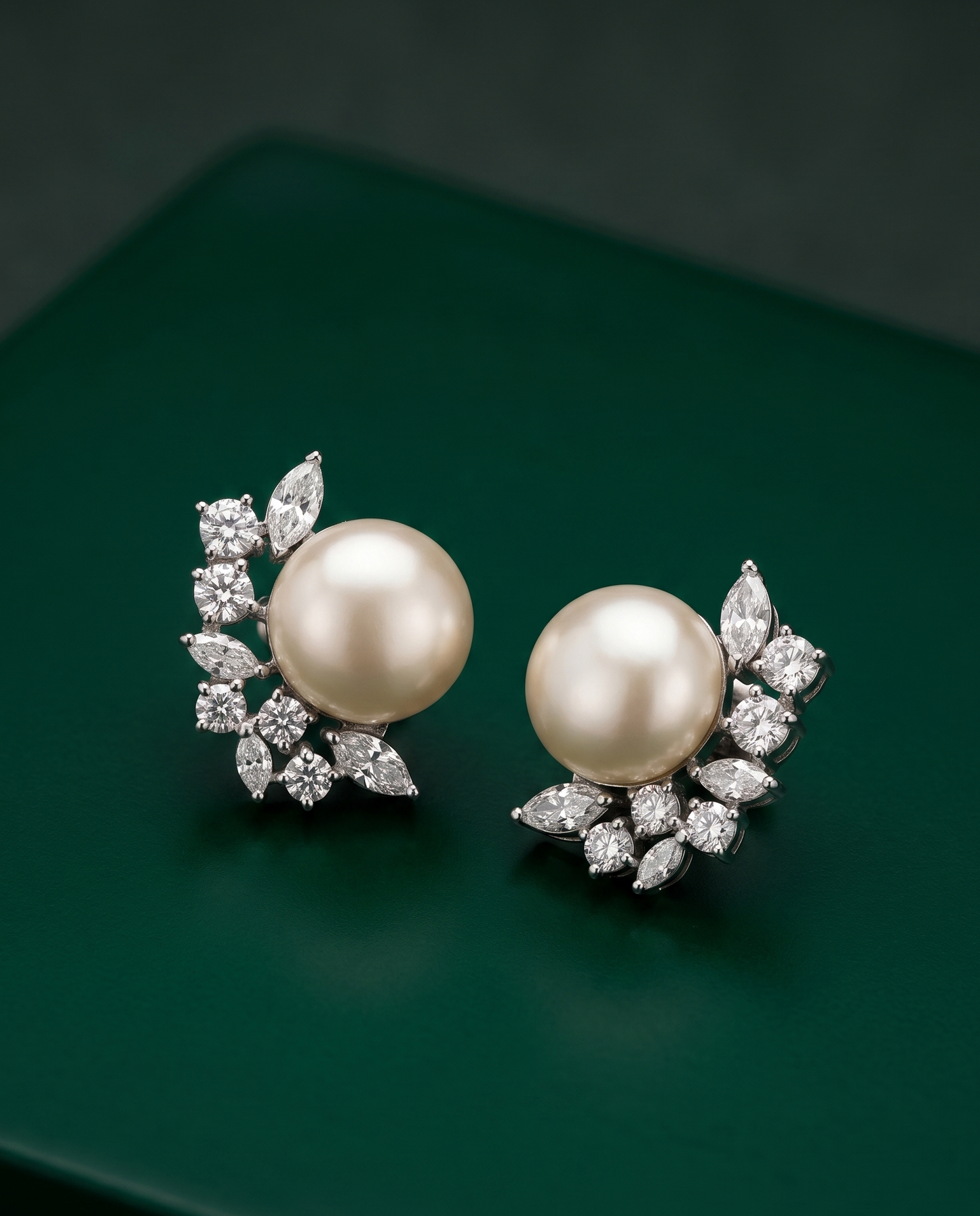 Pure Silver Pearl Arc Studs