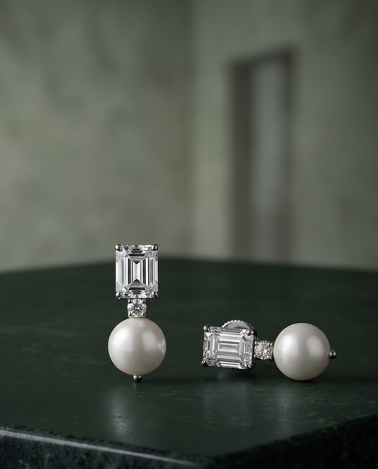 Emerald Pearl Studs