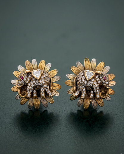 Pure Silver Elegant Gajraj Studs