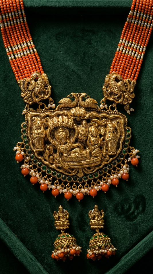 Temple Coral Necklace set