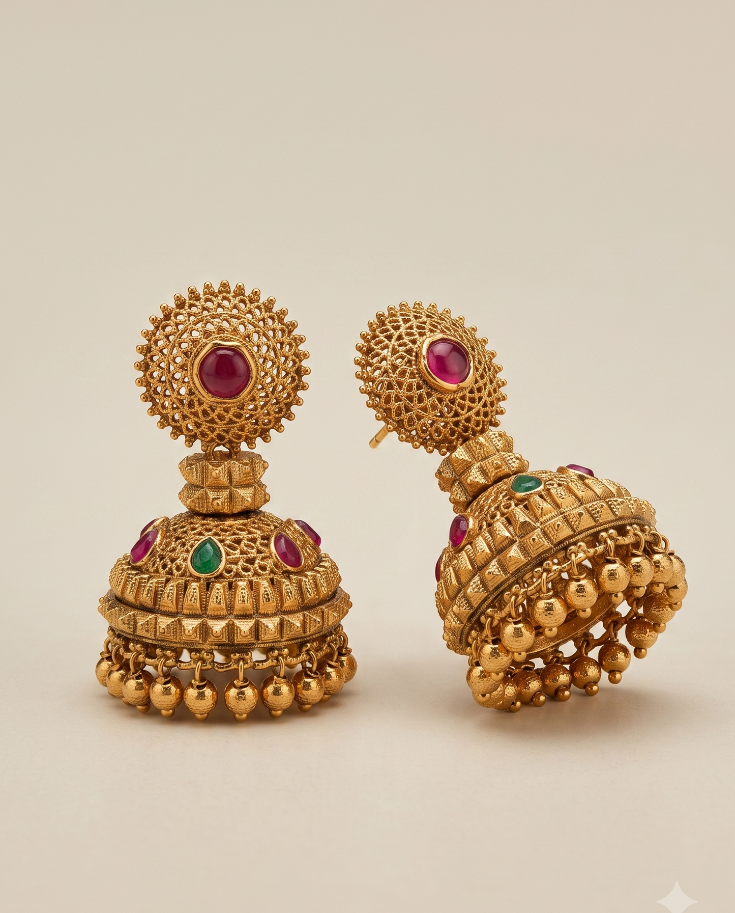 Viraya Golden Jhumkas
