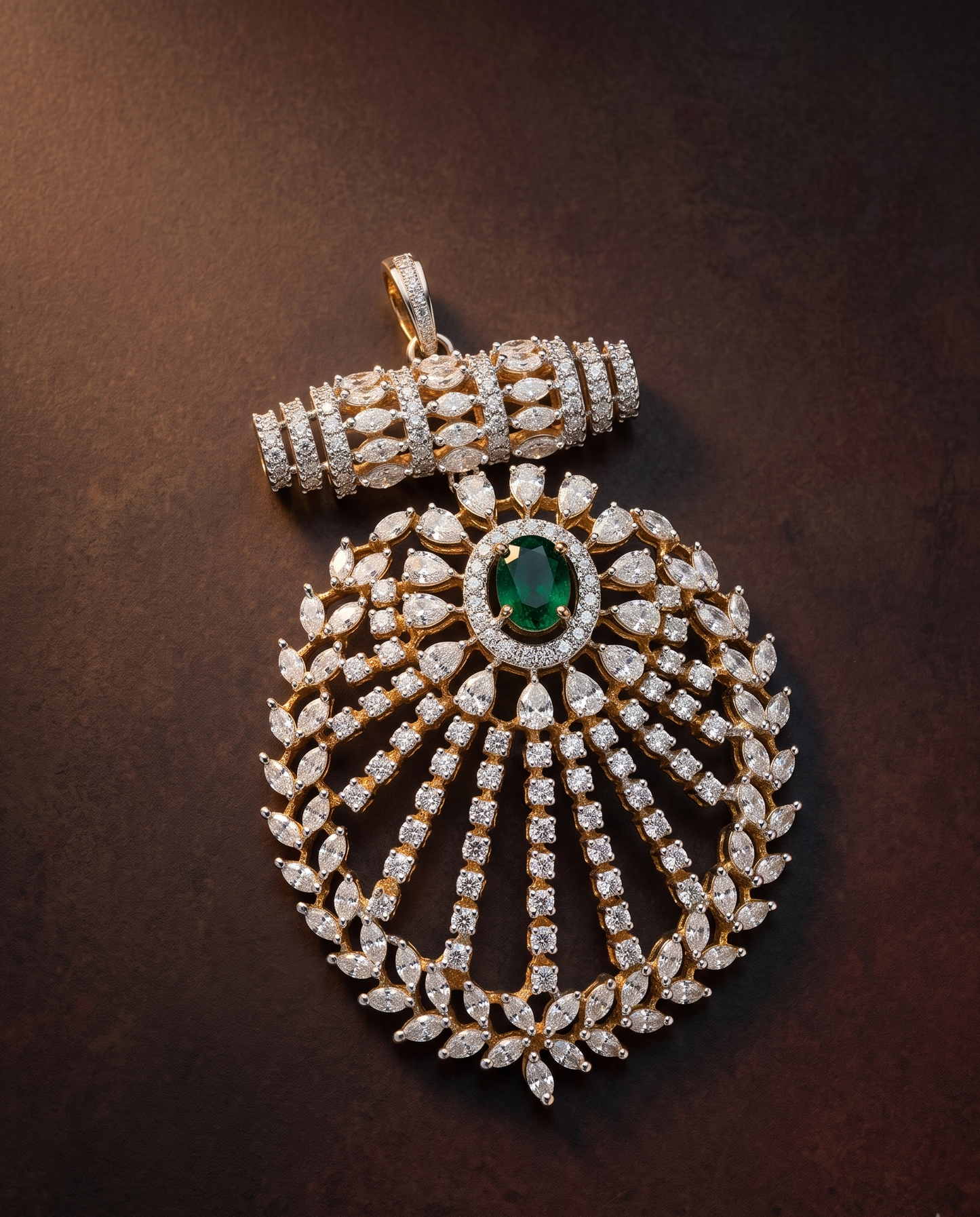 Pure Silver Statement Emerald Pendant