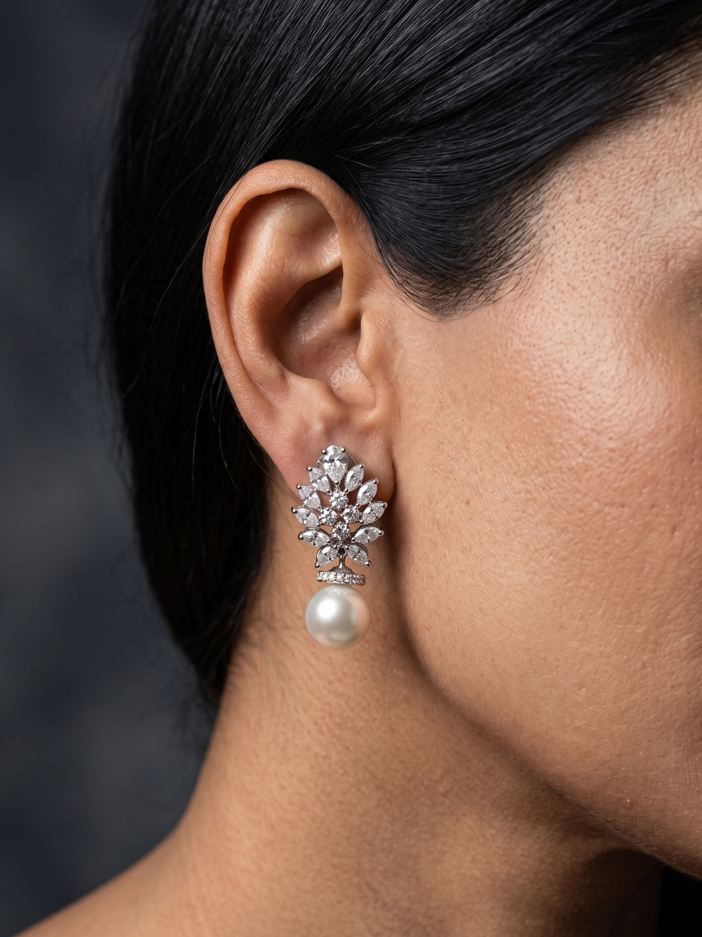Marquise Pearl Studs