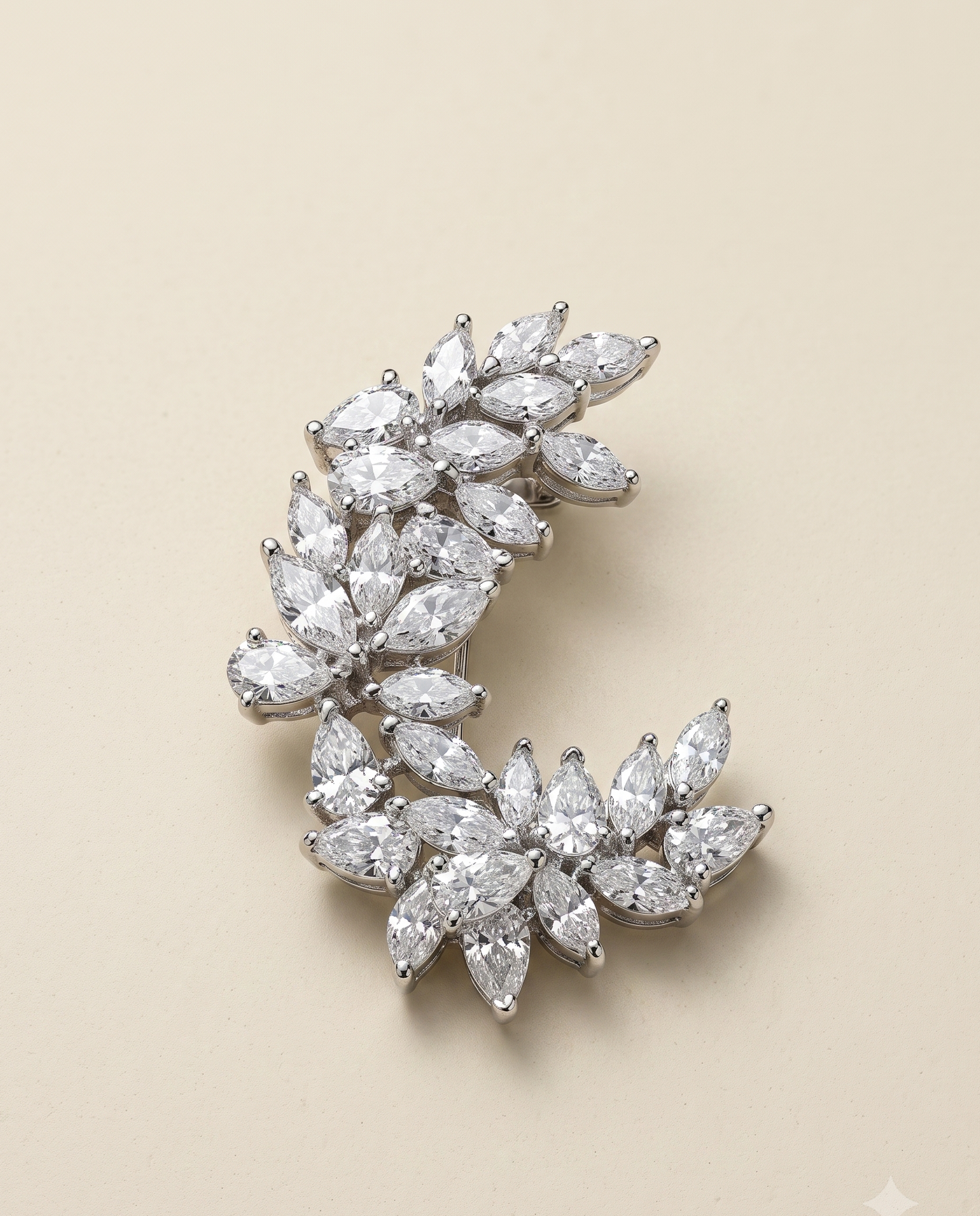 Pure Silver Crest Brooch
