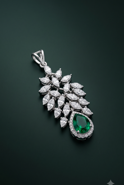 Pure Silver Dew Drop Pendant Chain