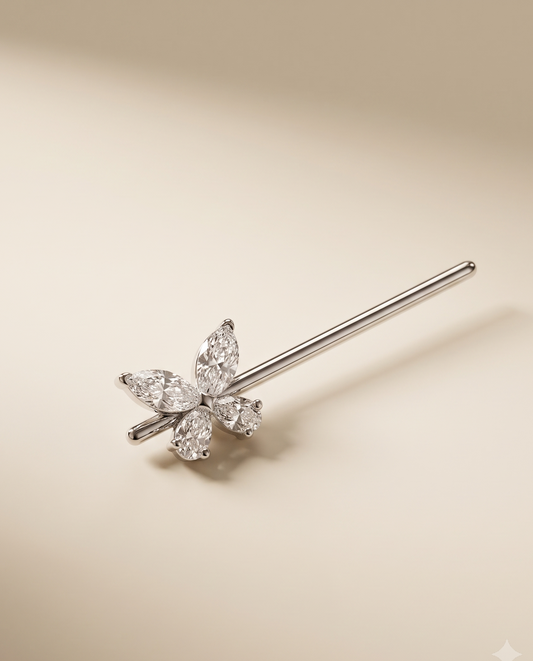 Pure Silver Butterfly Whisper Brooch