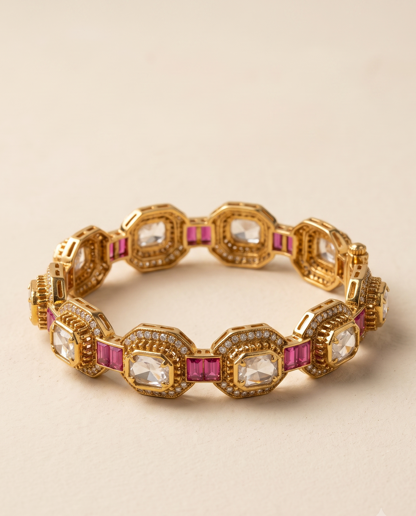 Ruby Polki Dual Kada Bracelet