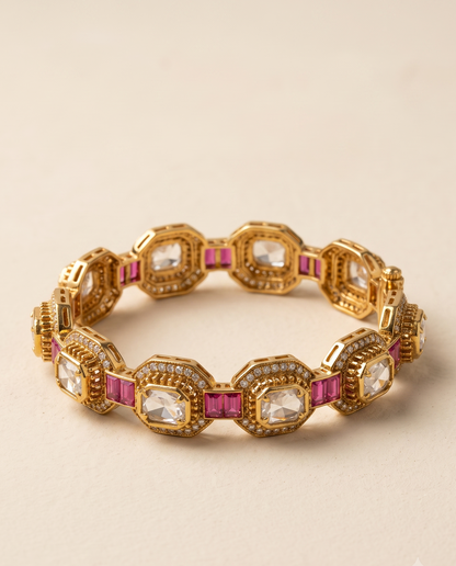 Ruby Polki Dual Kada Bracelet