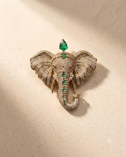 Royal Golden Gajraj Brooch