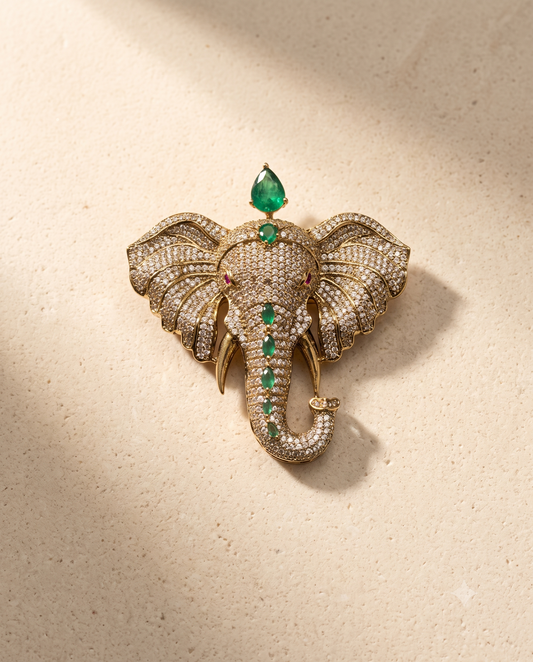 Royal Golden Gajraj Brooch