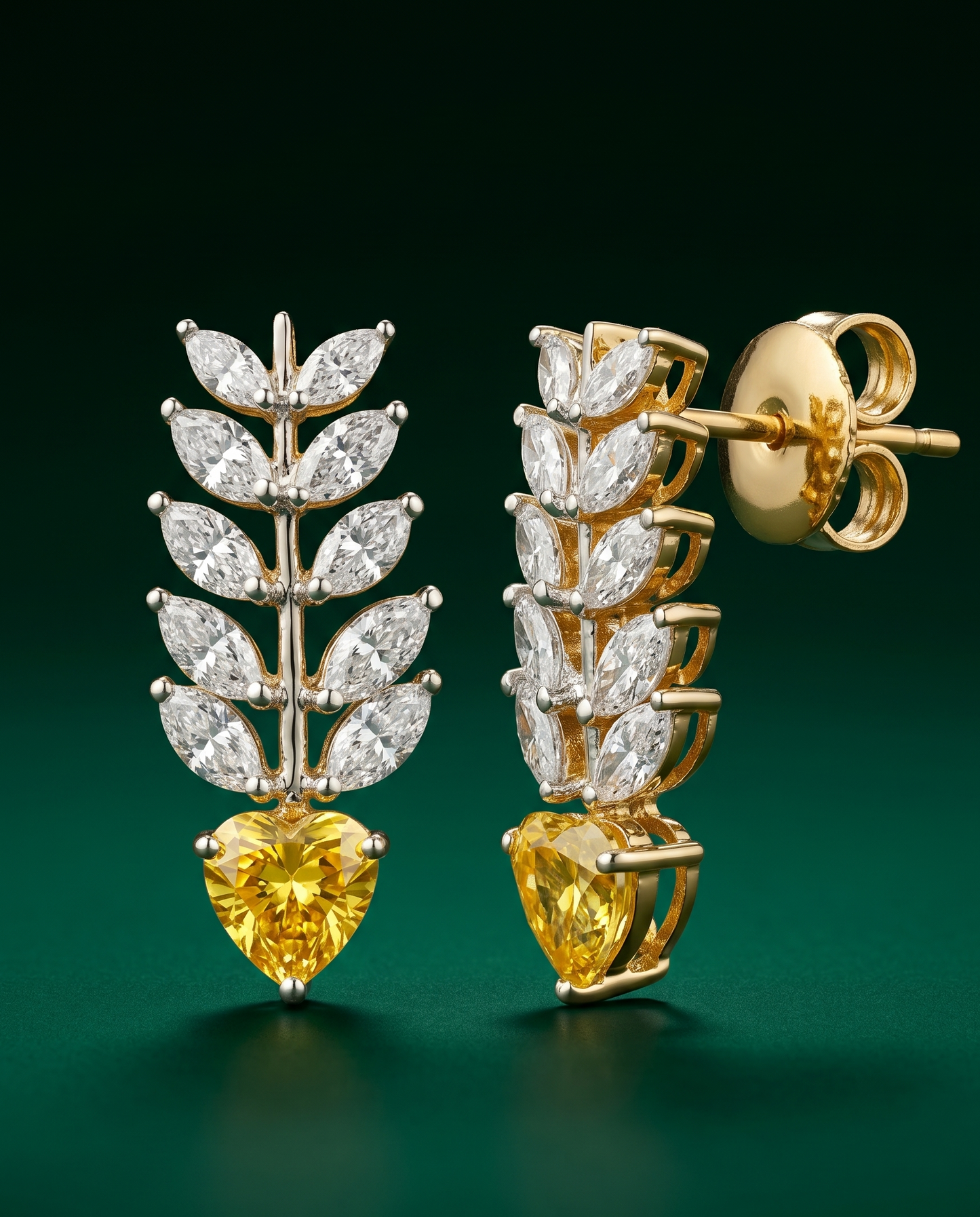 Pure Silver Citrine Leaf