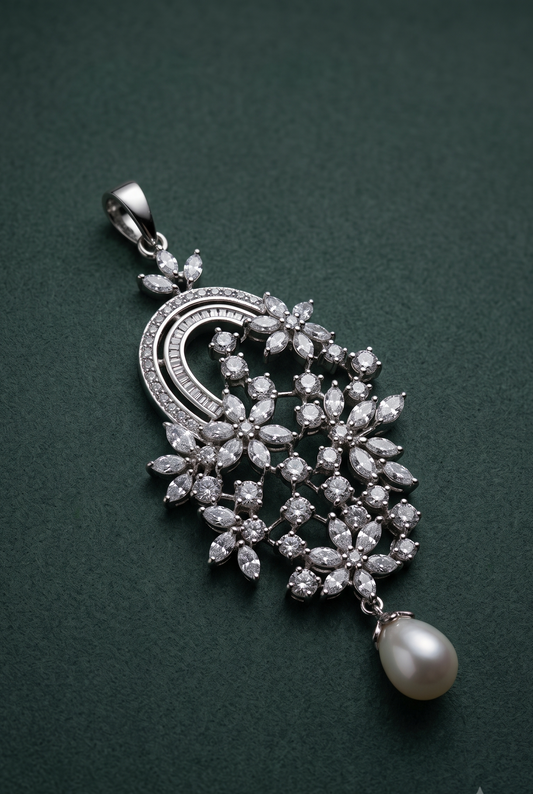 Pure Silver Pearl Serene Pendant