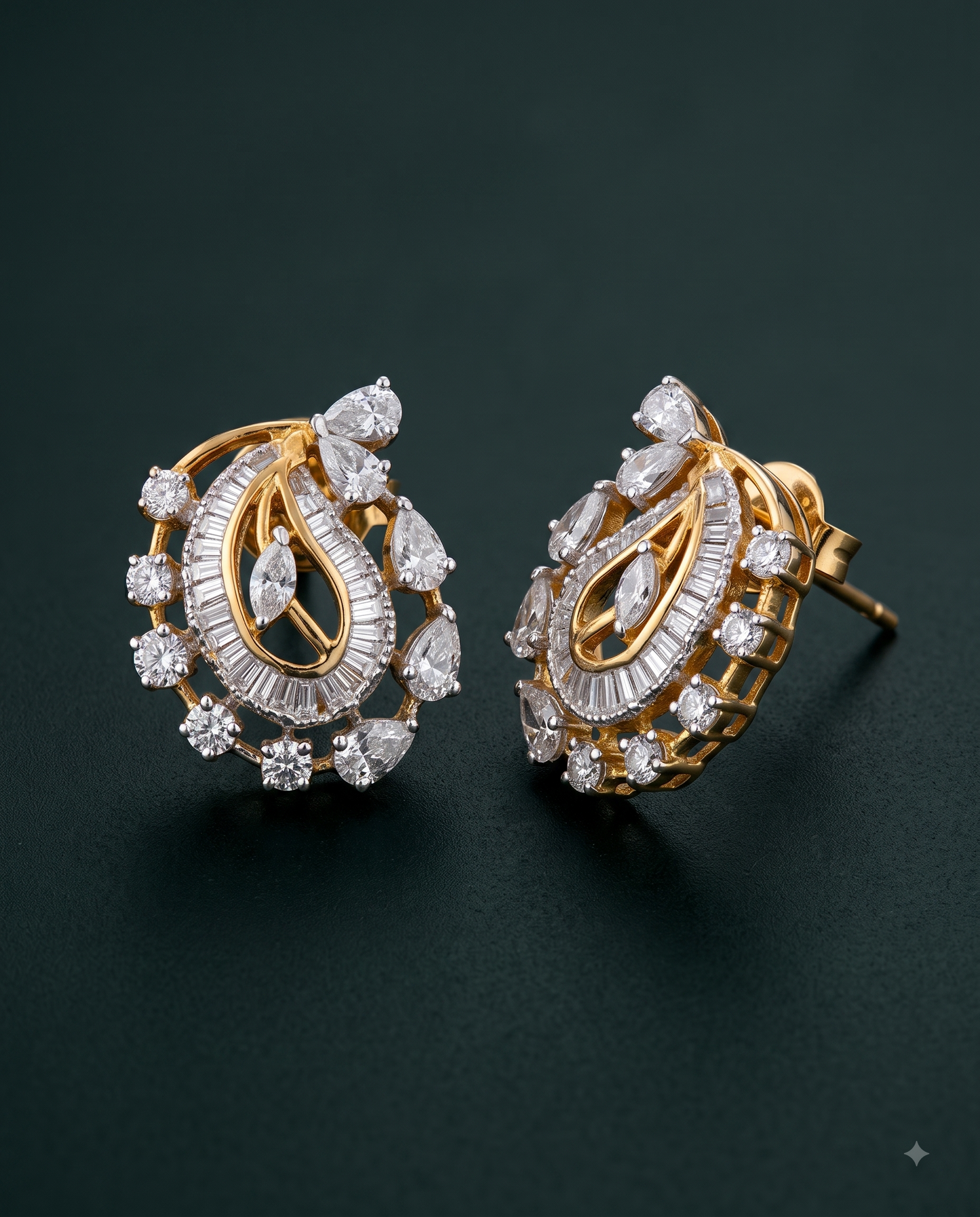 Pure Silver Paisley Studs