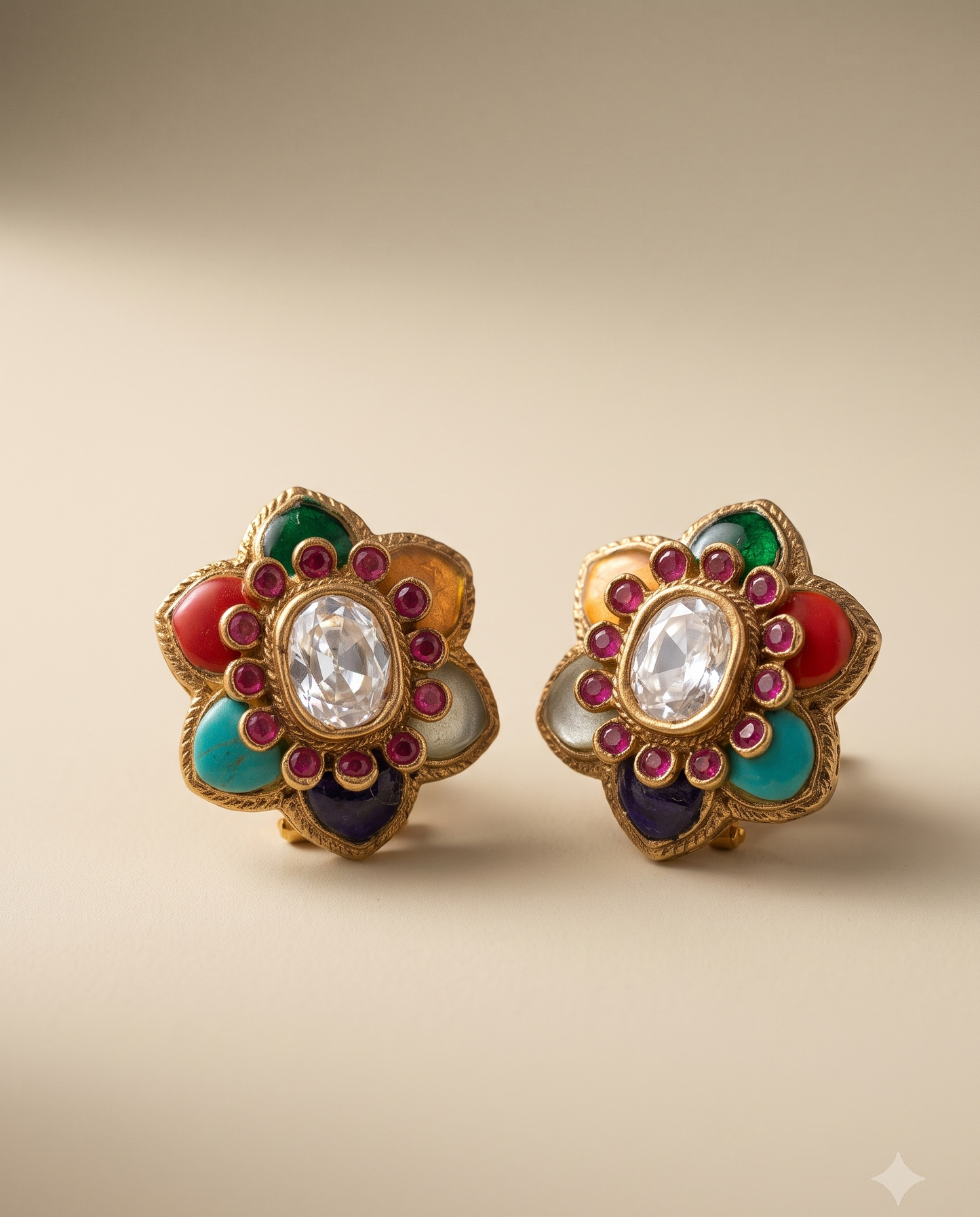 Navratna Polki Studs