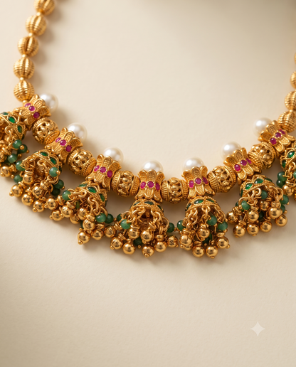 Golden Rajmahal Necklace Set