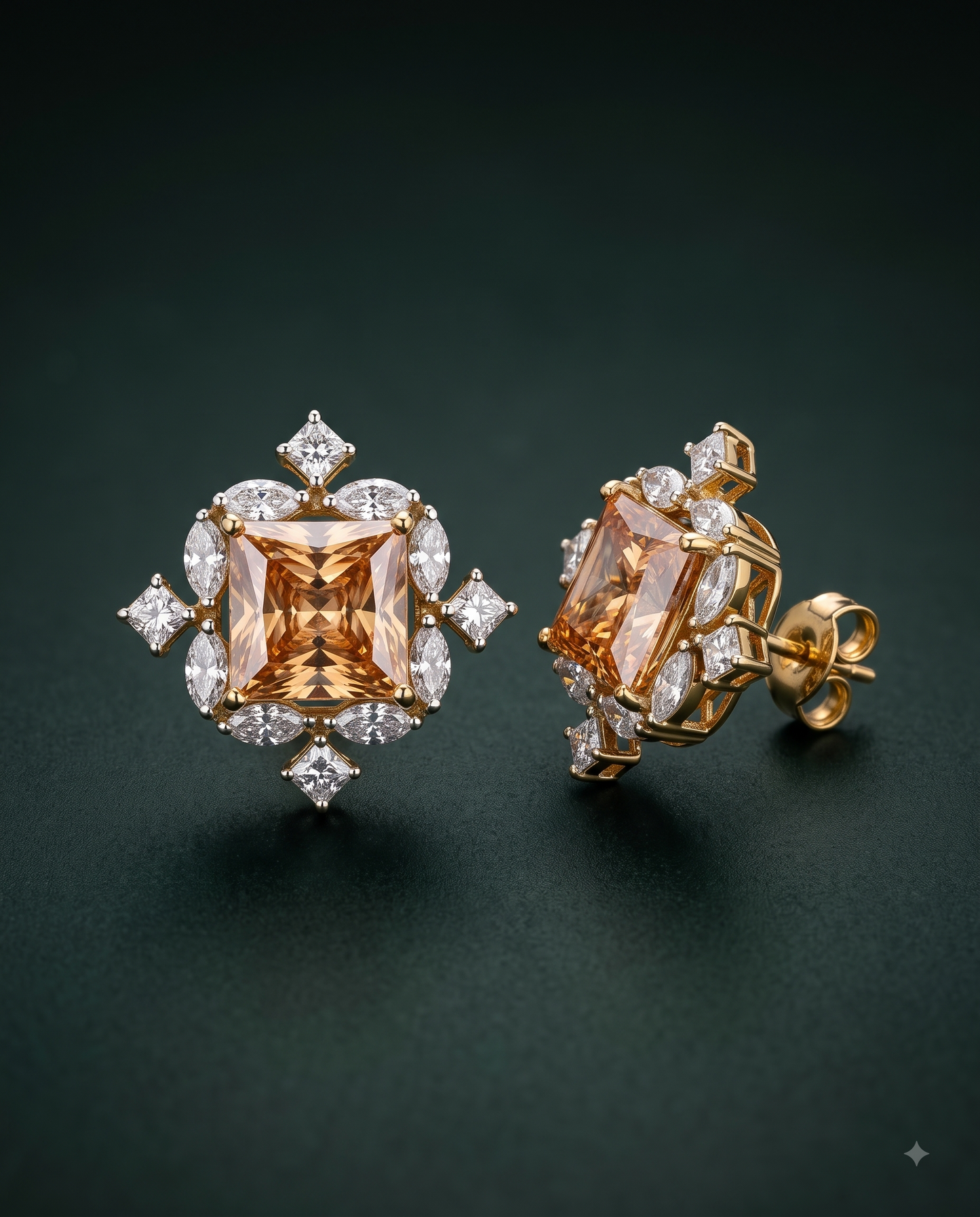 Pure Silver Chic Champagne Studs